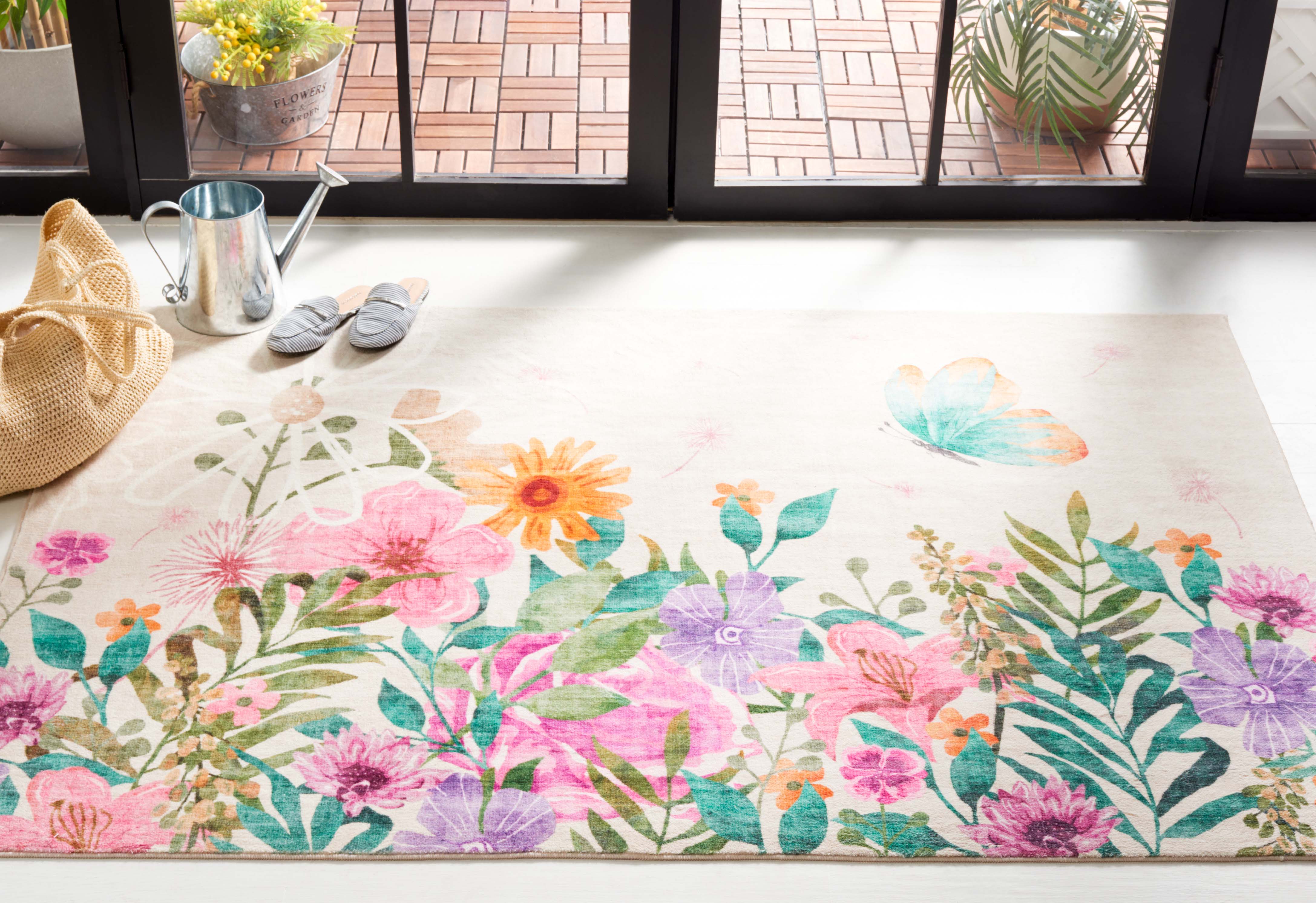 Safavieh Door and Kitchen Mat 338 Rug, DKM338 - Ivory / Pink