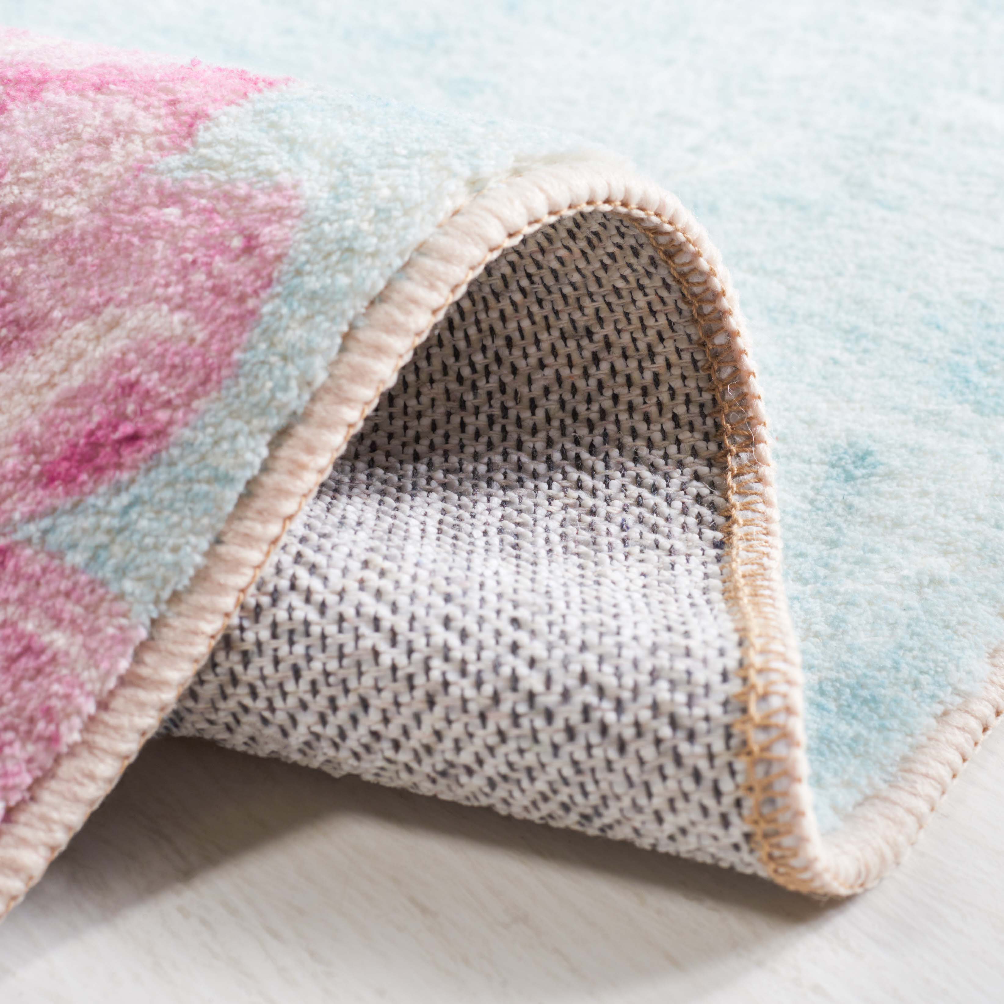 Safavieh Door and Kitchen Mat 338 Rug, DKM338 - Aqua / Pink