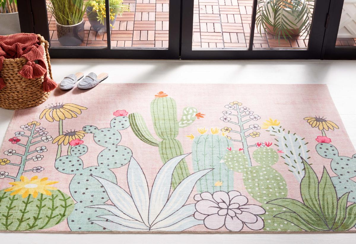 Safavieh Door and Kitchen Mat 373 Rug, DKM373 - Pink / Green