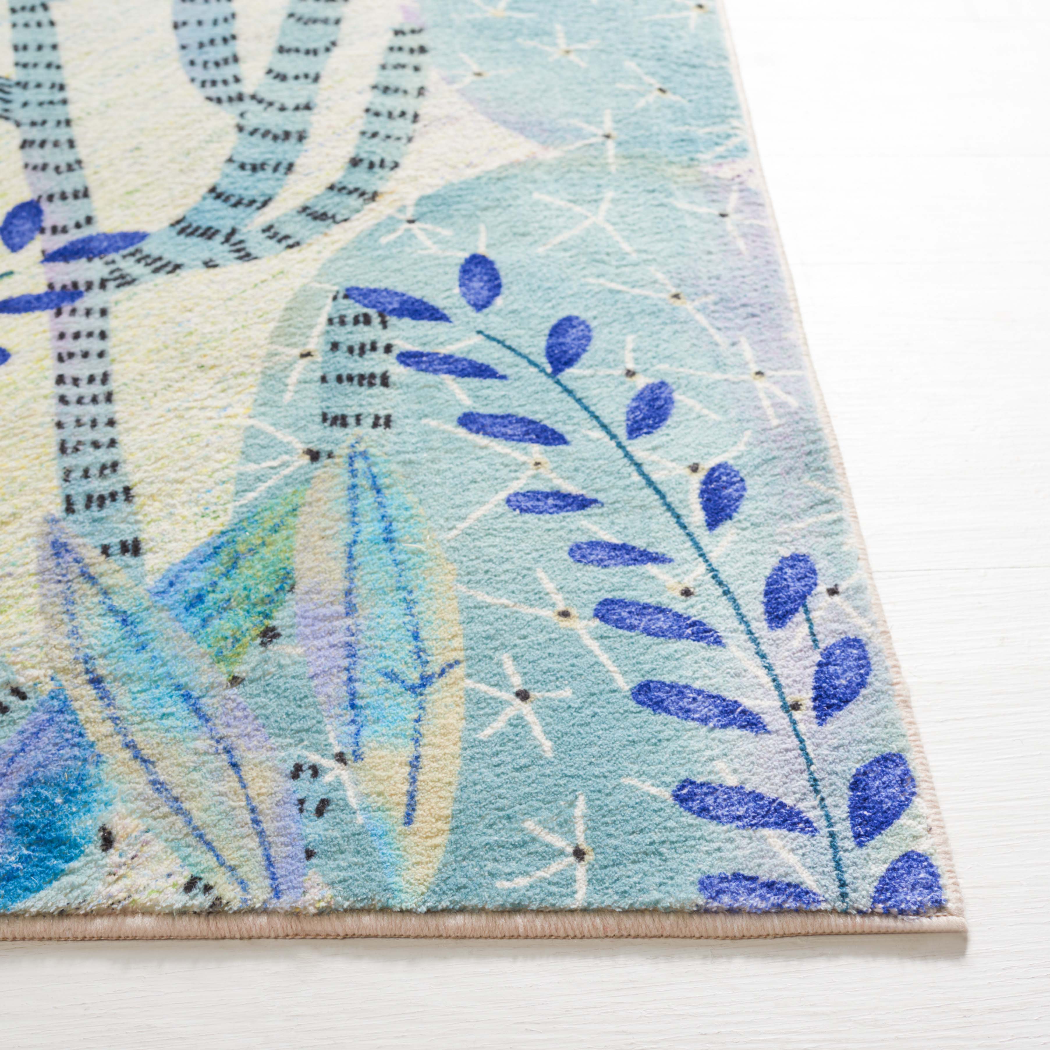 Safavieh Door and Kitchen Mat 376 Rug, DKM376 - Fuchsia / Turquoise