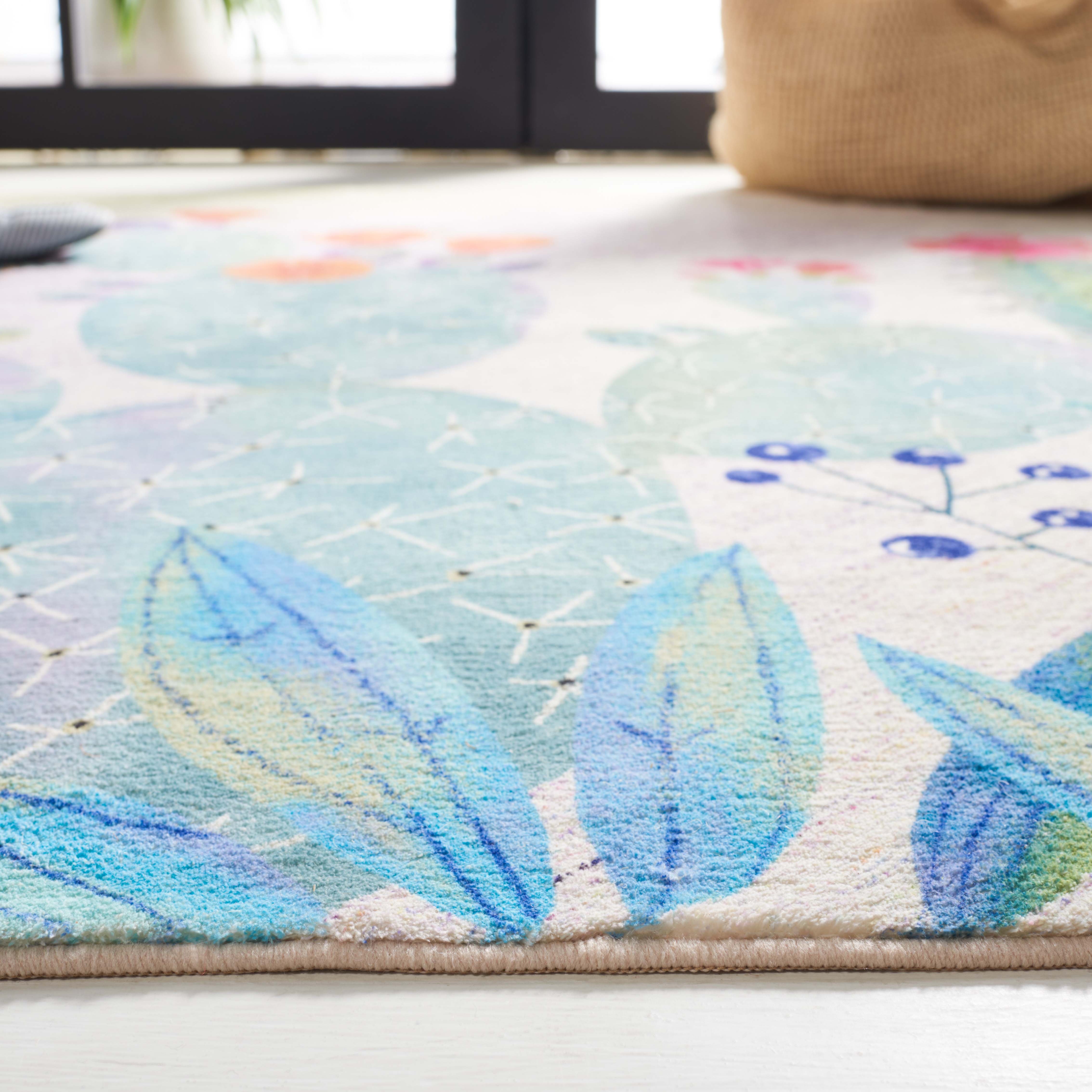 Safavieh Door and Kitchen Mat 376 Rug, DKM376 - Fuchsia / Turquoise