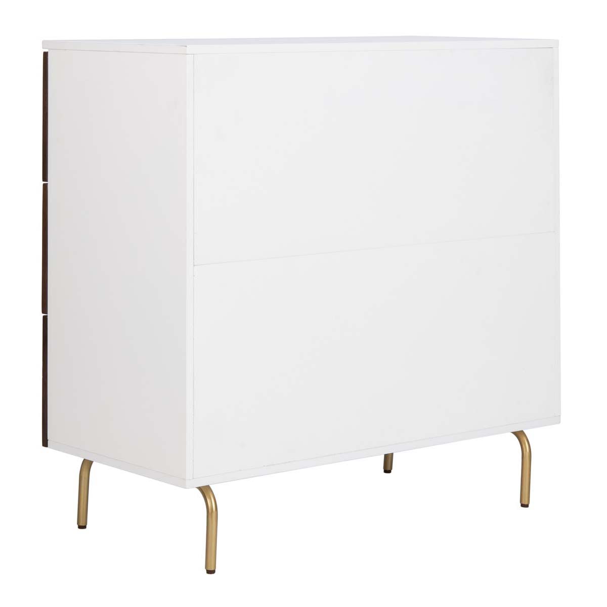 Safavieh Genevieve 3 Drawer Dresser , DRS5000 - White/Walnut/Gold