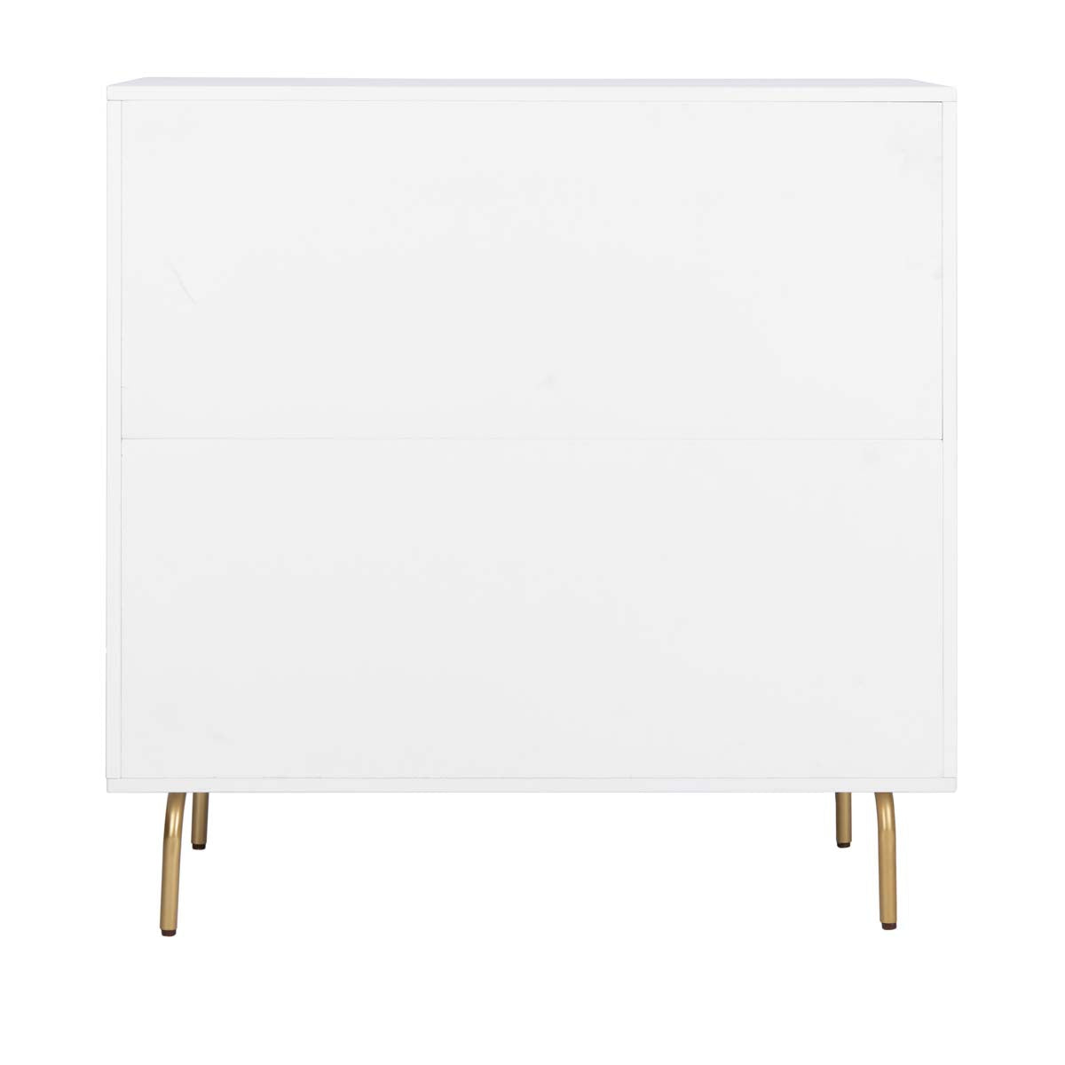 Safavieh Genevieve 3 Drawer Dresser , DRS5000 - White/Walnut/Gold