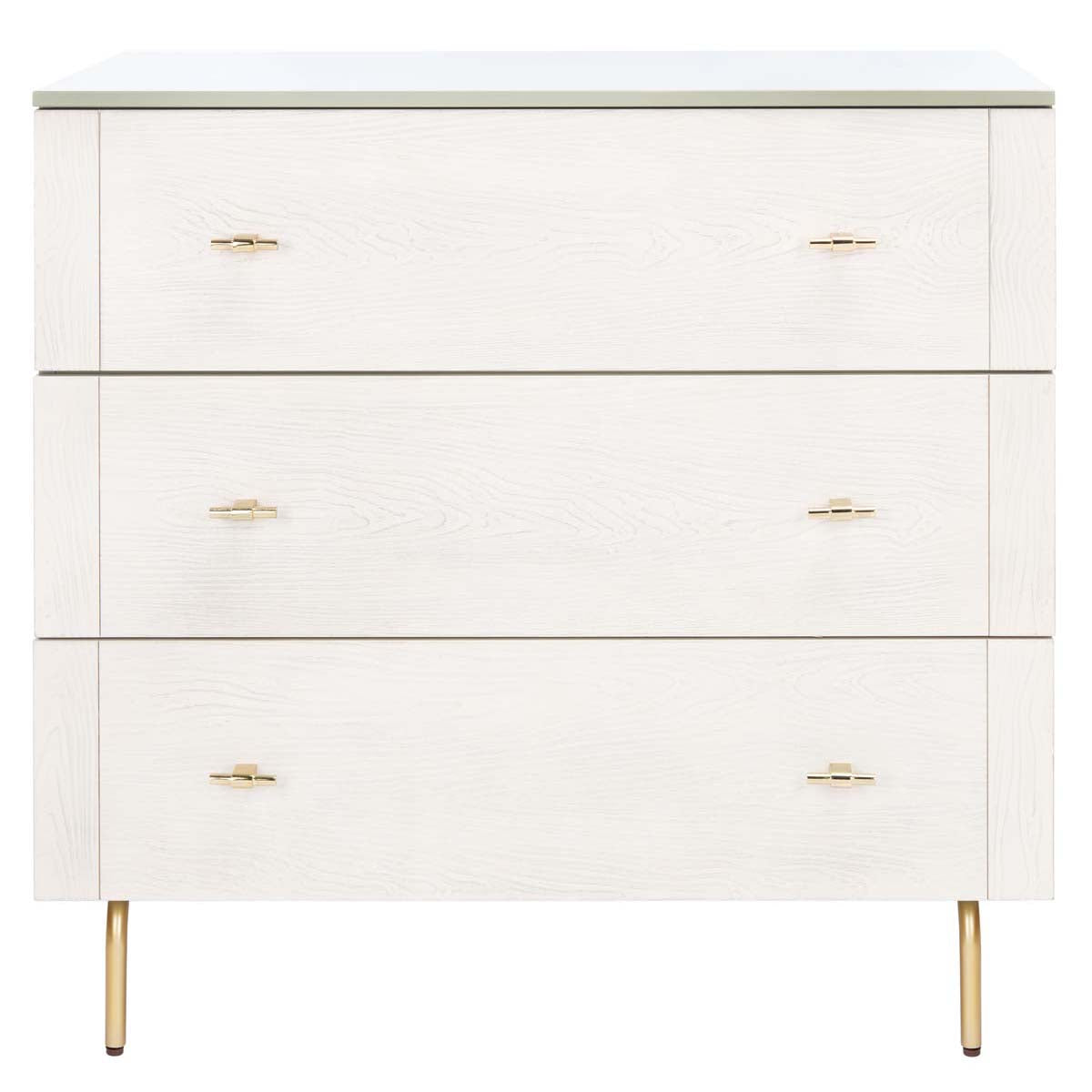 Safavieh Genevieve 3 Drawer Dresser , DRS5000 - Grey/White Washed