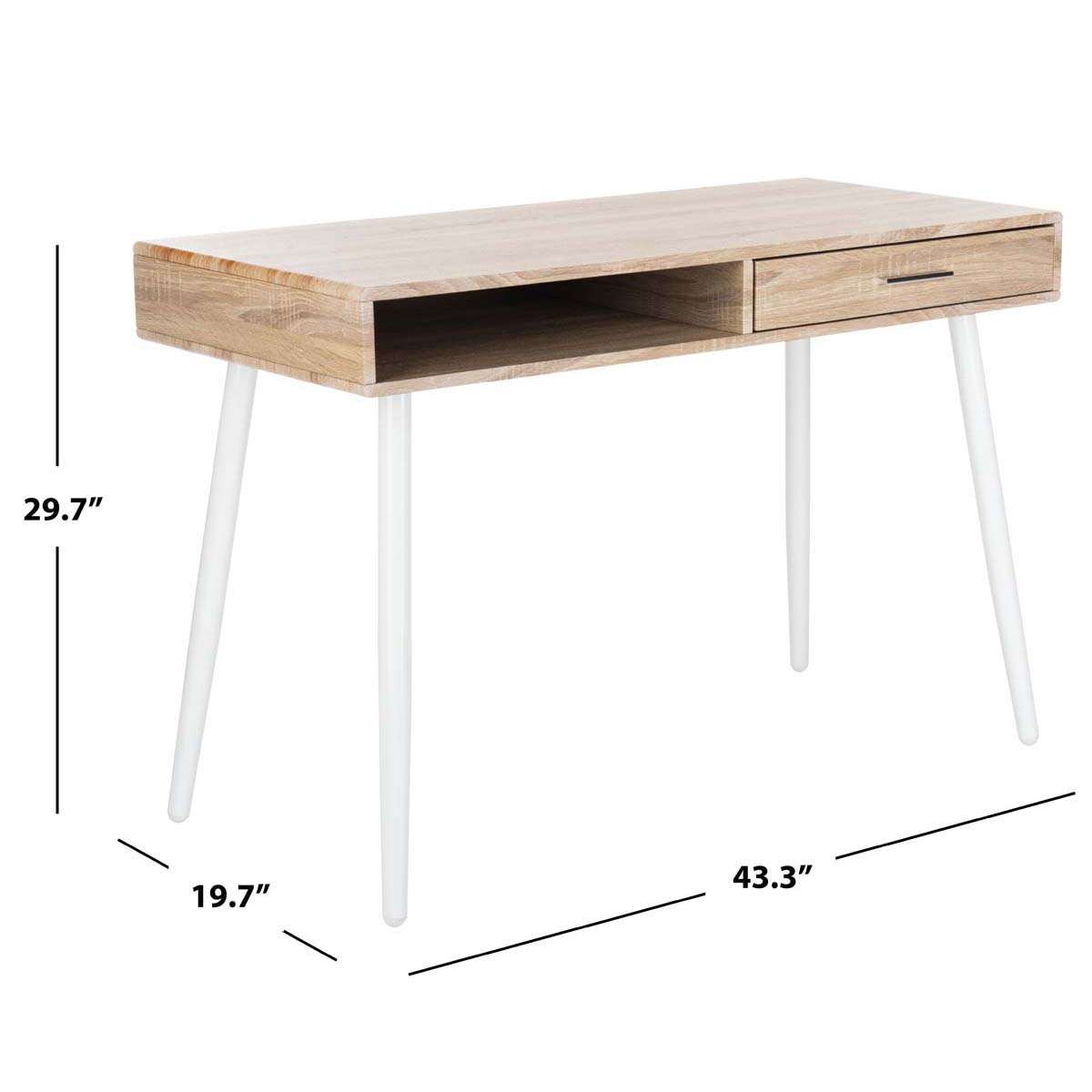 Safavieh Jorja 1 Drawer 1 Shelf Desk , DSK2200 - Natural/White