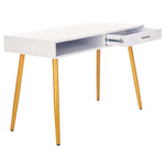 Safavieh Jorja 1 Drawer 1 Shelf Desk , DSK2200 - White/Gold