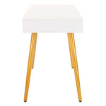 Safavieh Jorja 1 Drawer 1 Shelf Desk , DSK2200 - White/Gold