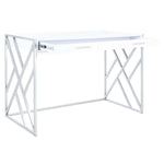 Safavieh Elaine 1 Drawer Desk , DSK2201 - White/Silver