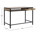 Safavieh Alan 1 Shelf Desk With Drawer , DSK2205 - Rustic Brown/Black