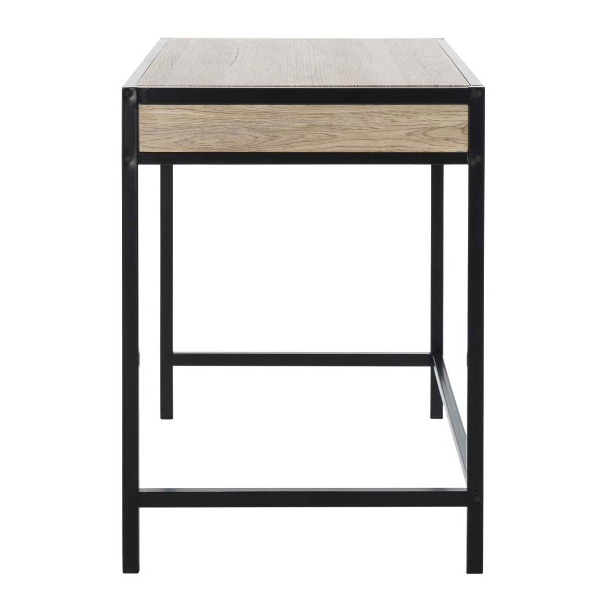 Safavieh Alan 1 Shelf Desk With Drawer , DSK2205 - Rustic Brown/Black