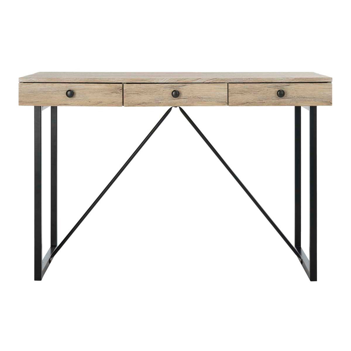 Safavieh Hilton 3 Drawer Desk , DSK2206 - Rustic Brown/Black