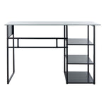 Safavieh Xyla 3 Shelf Glass Top Desk , DSK2208 - White Marble Glass/Black