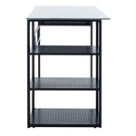 Safavieh Xyla 3 Shelf Glass Top Desk , DSK2208 - White Marble Glass/Black