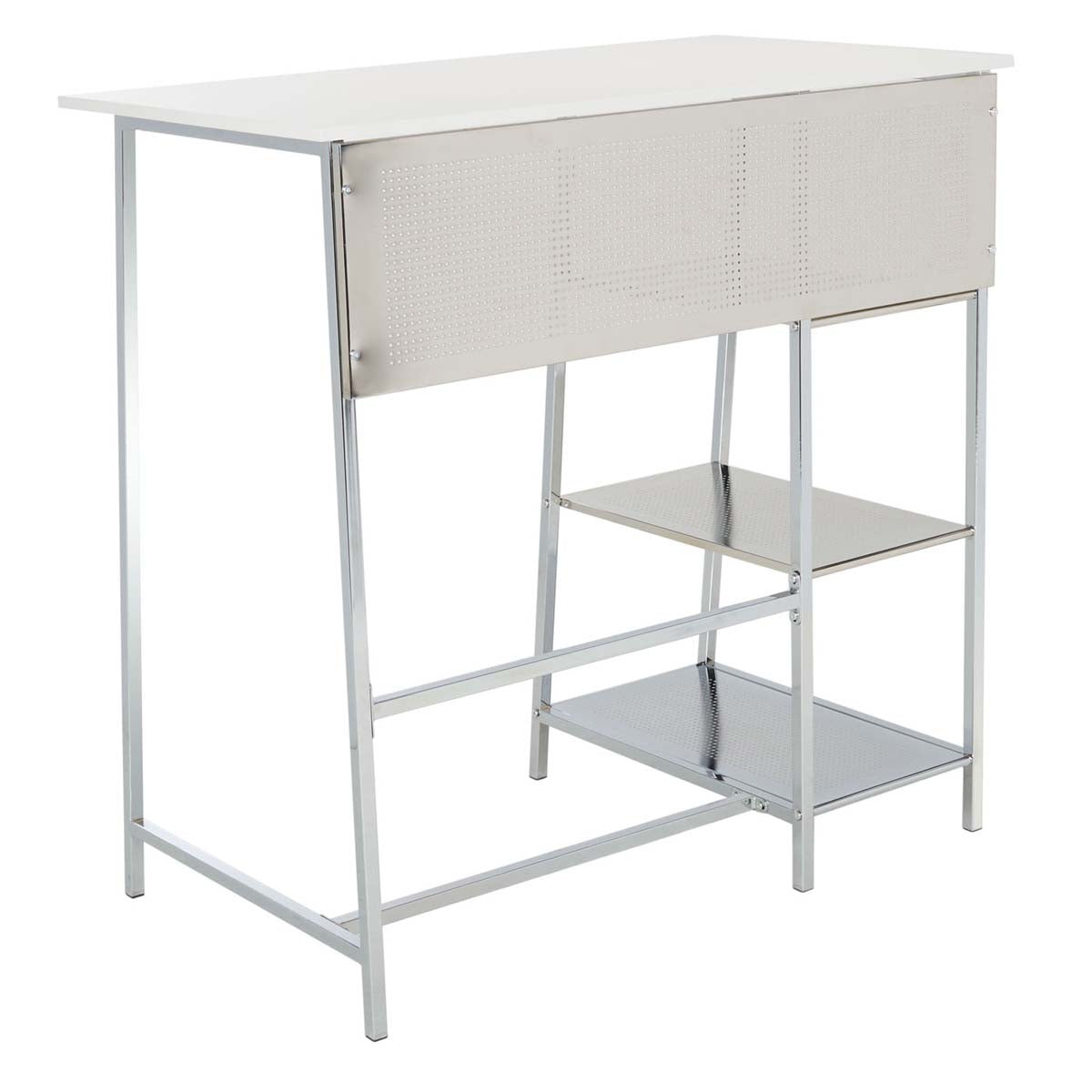 Safavieh Hayden 3 Shelf Standing Desk , DSK2210 - White/Chrome