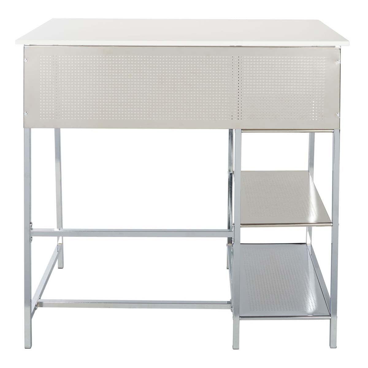 Safavieh Hayden 3 Shelf Standing Desk , DSK2210 - White/Chrome
