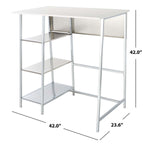Safavieh Hayden 3 Shelf Standing Desk , DSK2210 - White/Chrome