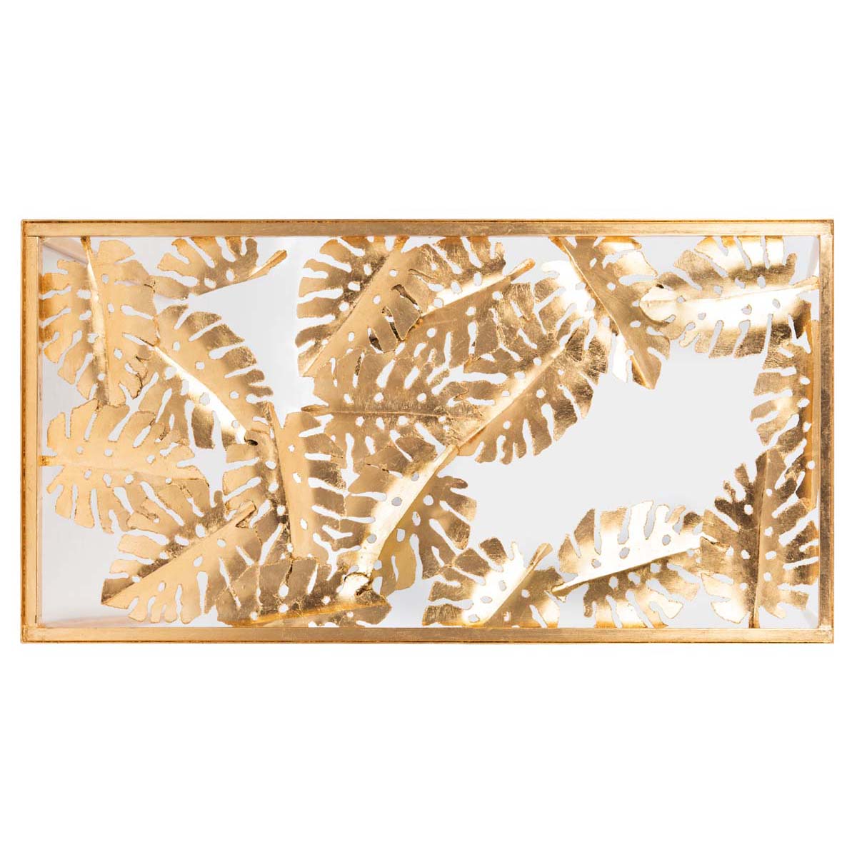 Safavieh Leilani Palm Leaf Desk , DSK2500 - Gold Leaf/Glass