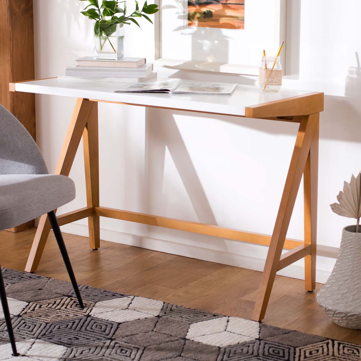 Safavieh Ripley Desk  , DSK5001 - Oak / White