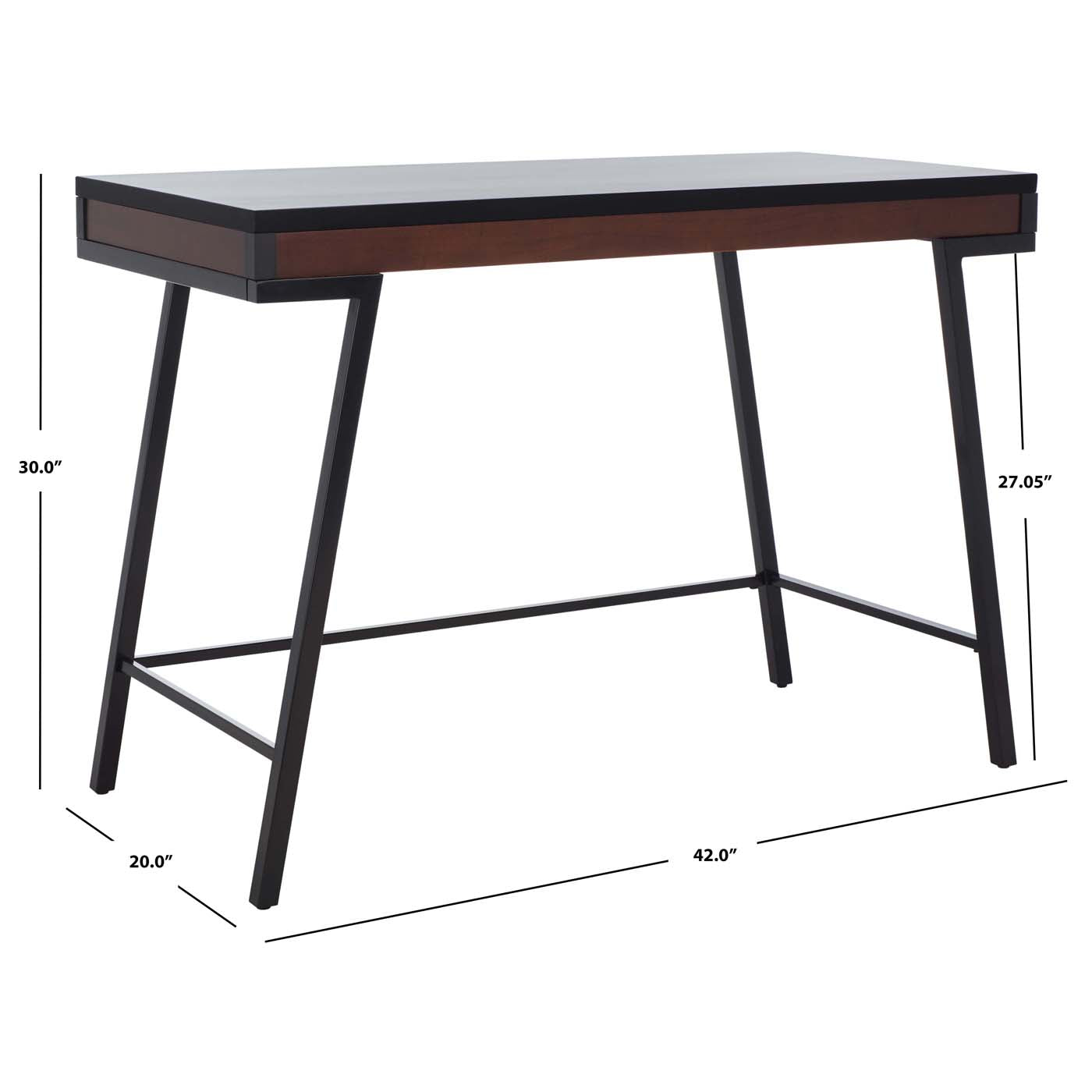 Safavieh Laponte Desk , DSK5011 - Black / Walnut