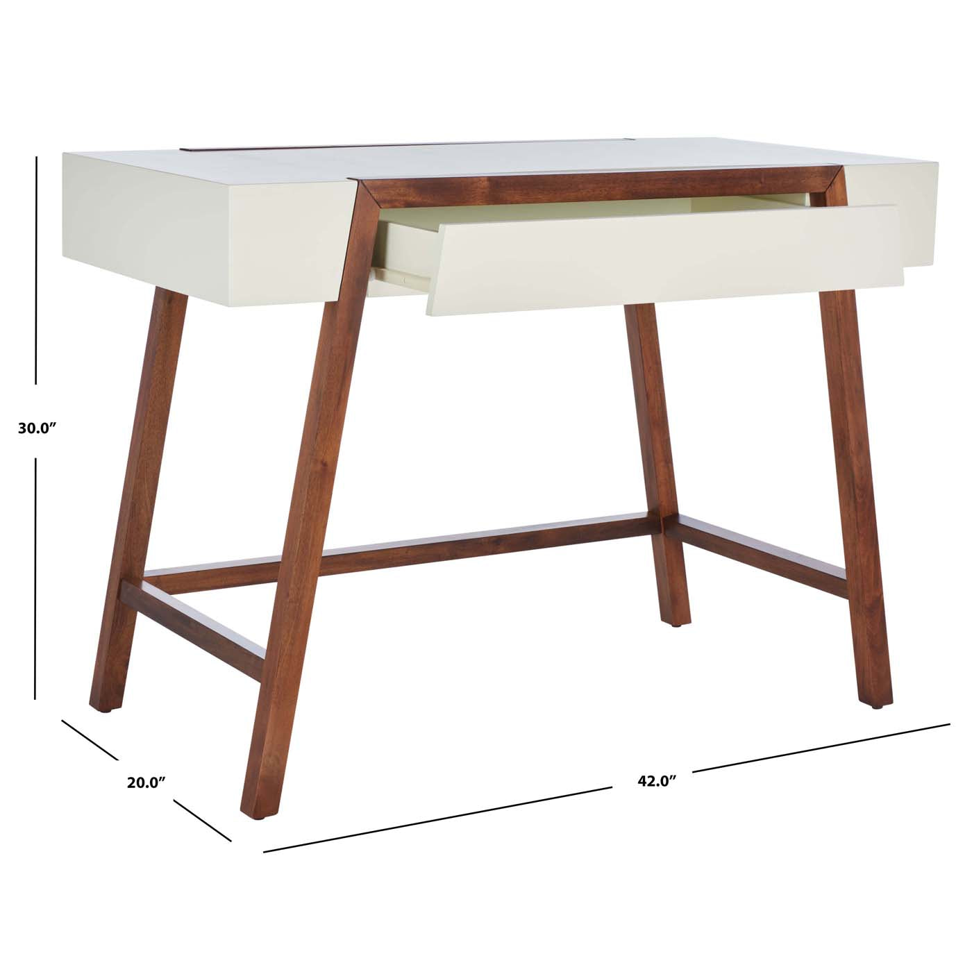Safavieh Marwood Desk , DSK5012 - White / Brown