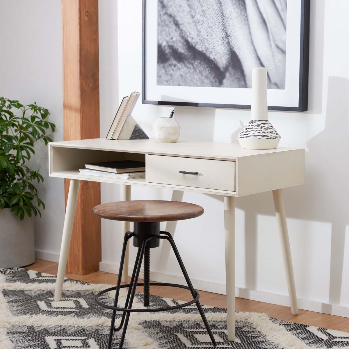 Safavieh Remy 1 Drawer Writing  Desk , DSK5700 - Distressed White