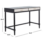 Safavieh Takita 2 Drawer 2 Tone Desk , DSK5703 - Black / Natural