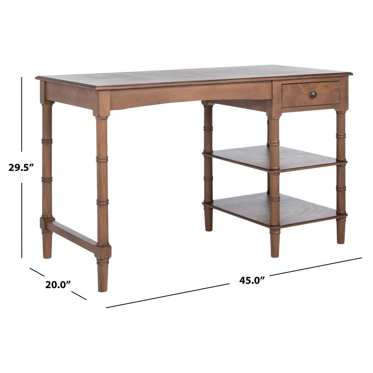 Safavieh Henric 1 Drawer 2 Shelf Desk , DSK5712 - Brown