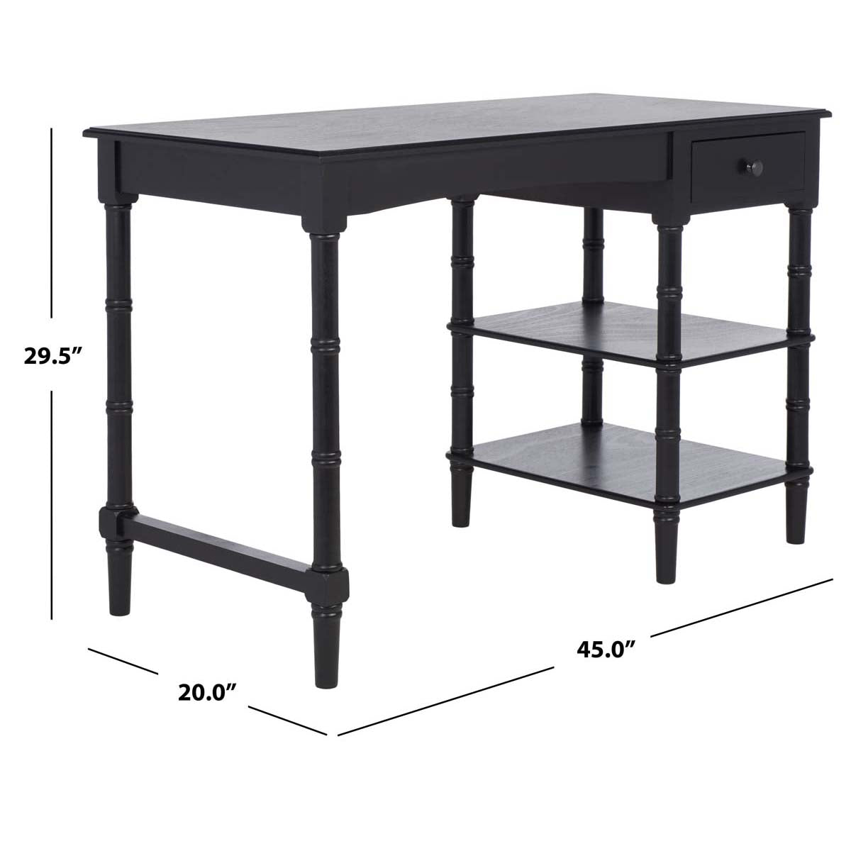 Safavieh Henric 1 Drawer 2 Shelf Desk , DSK5712 - Black