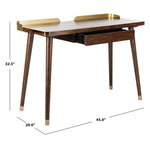 Safavieh Parker 1 Drawer Desk , DSK6400 - Walnut/Gold