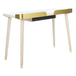 Safavieh Parker 1 Drawer Desk , DSK6400 - White Washed/Gold