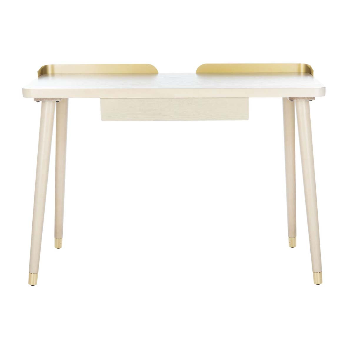 Safavieh Parker 1 Drawer Desk , DSK6400 - White Washed/Gold
