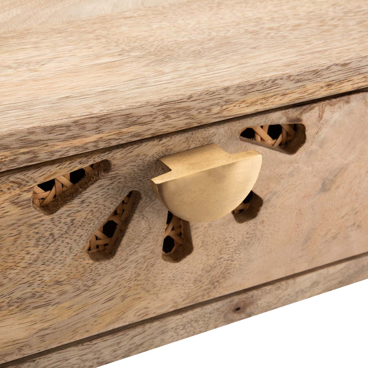 Safavieh Lily 2 Drawer Desk , DSK9006 - Natural/Brass