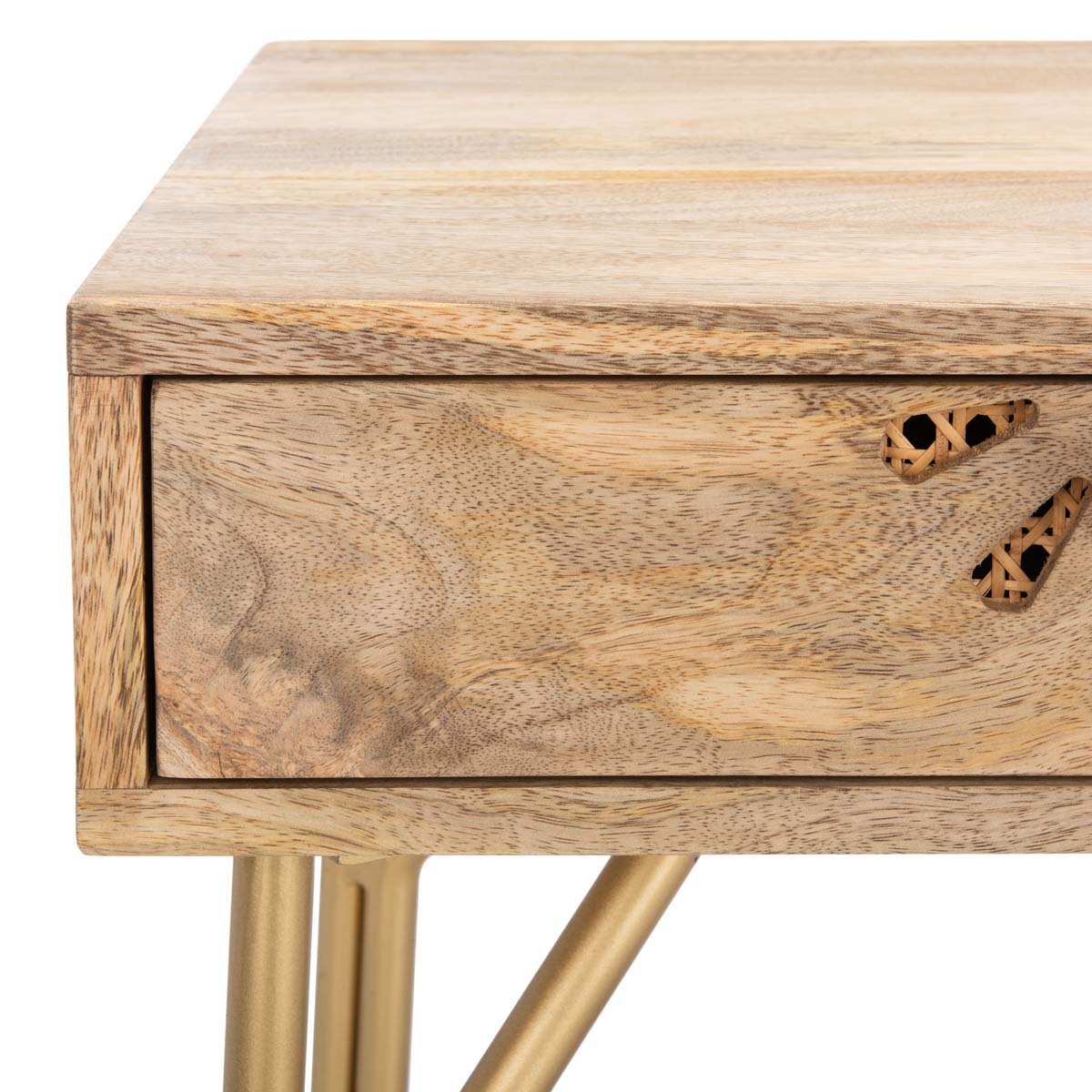 Safavieh Lily 2 Drawer Desk , DSK9006 - Natural/Brass