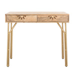 Safavieh Lily 2 Drawer Desk , DSK9006 - Natural/Brass