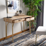 Safavieh Lily 2 Drawer Desk , DSK9006 - Natural/Brass