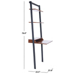 Safavieh Pamella 2 Shelf Leaning Desk, DSK9400 - Honey Brown / Charcoal