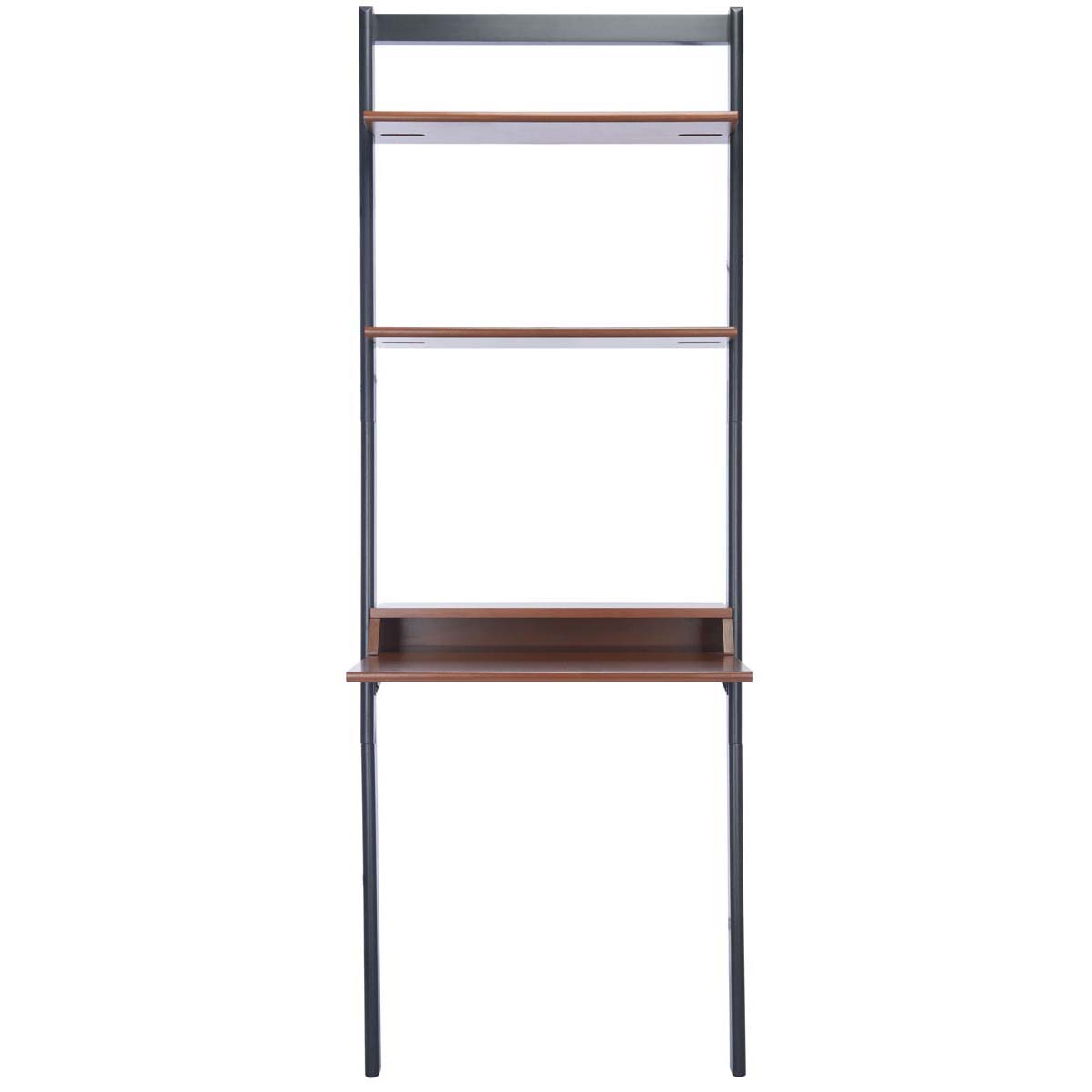 Safavieh Pamella 2 Shelf Leaning Desk, DSK9400 - Honey Brown / Charcoal