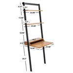 Safavieh Pamella 2 Shelf Leaning Desk , DSK9400 - Natural / Charcoal