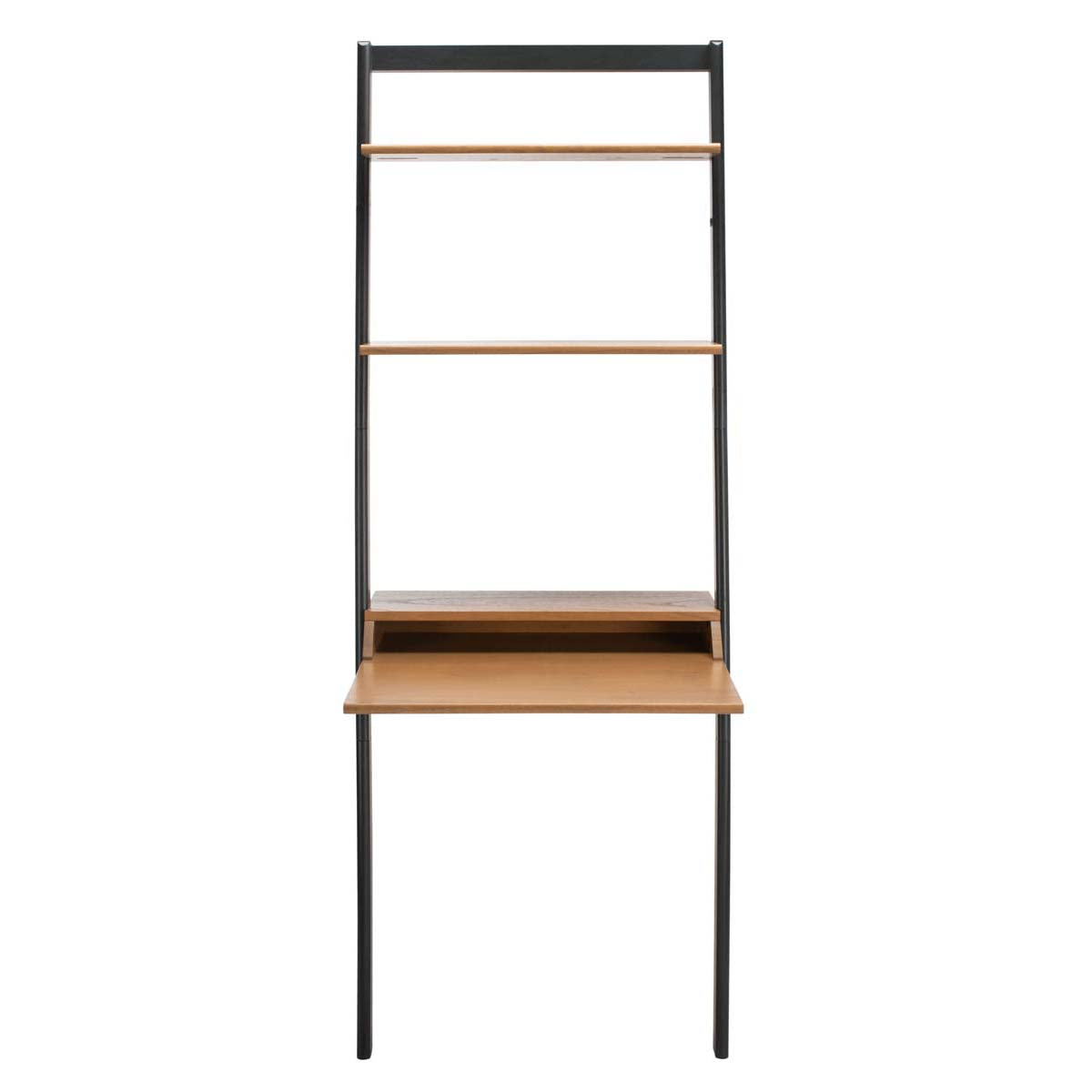 Safavieh Pamella 2 Shelf Leaning Desk , DSK9400 - Natural / Charcoal