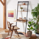 Safavieh Pamella 2 Shelf Leaning Desk , DSK9400 - Natural / Charcoal