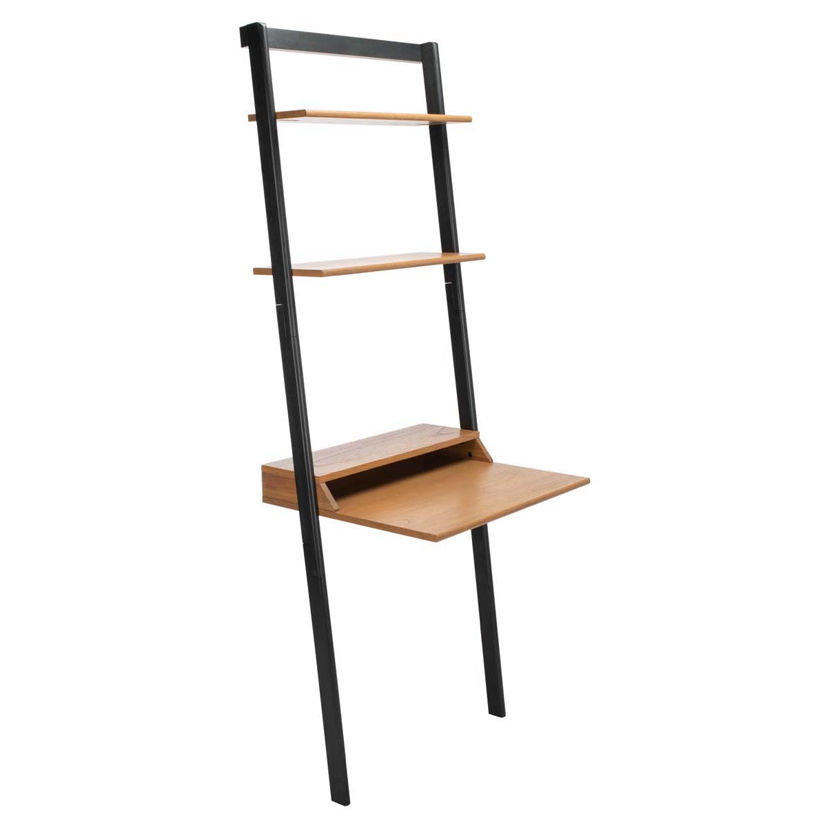 Safavieh Pamella 2 Shelf Leaning Desk , DSK9400 - Natural / Charcoal
