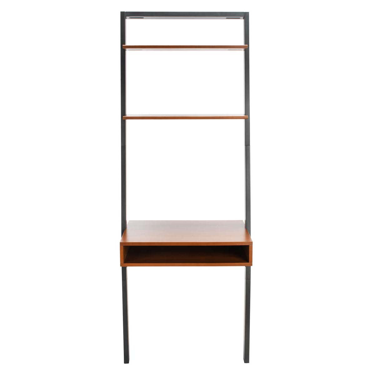 Safavieh Kamy 2 Shelf Leaning Desk , DSK9401 - Honey Brown / Charcoal