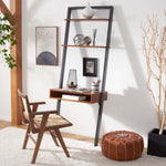 Safavieh Kamy 2 Shelf Leaning Desk , DSK9401 - Honey Brown / Charcoal