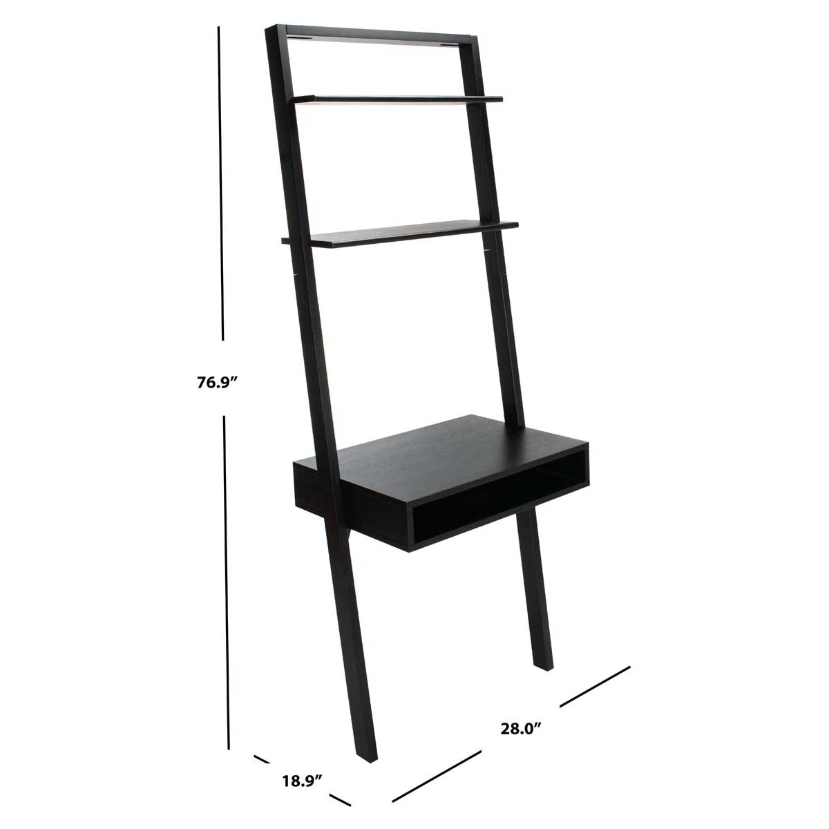 Safavieh Kamy 2 Shelf Leaning Desk , DSK9401 - Black