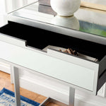 Safavieh Enzo 2 Drawer Mirrored Desk , DSK9700 - Silver / Mirror