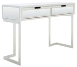 Safavieh Enzo 2 Drawer Mirrored Desk , DSK9700 - Silver / Mirror