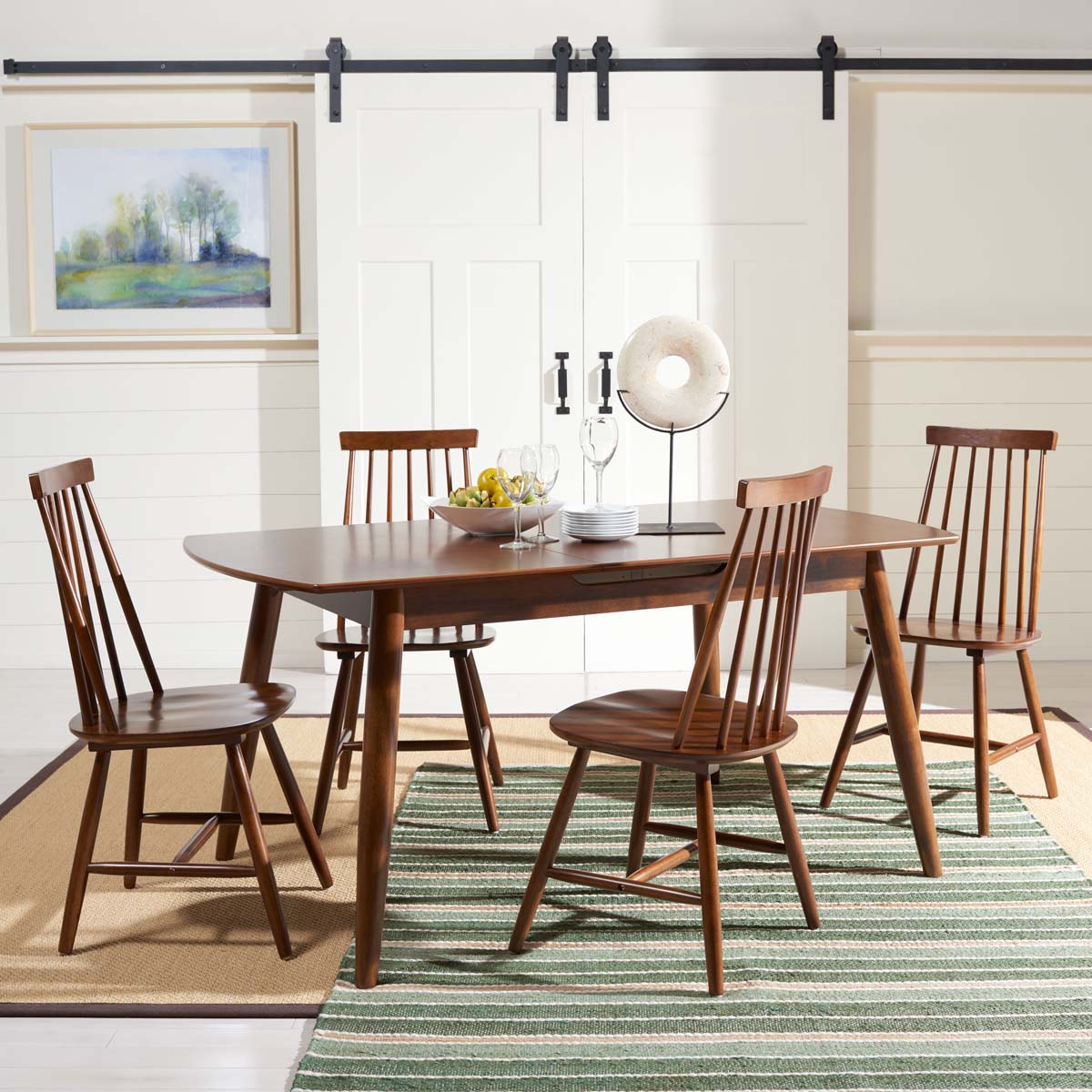 Safavieh Kyoga Auto Mechanism Extension Dining Table , DTB1400 - Walnut