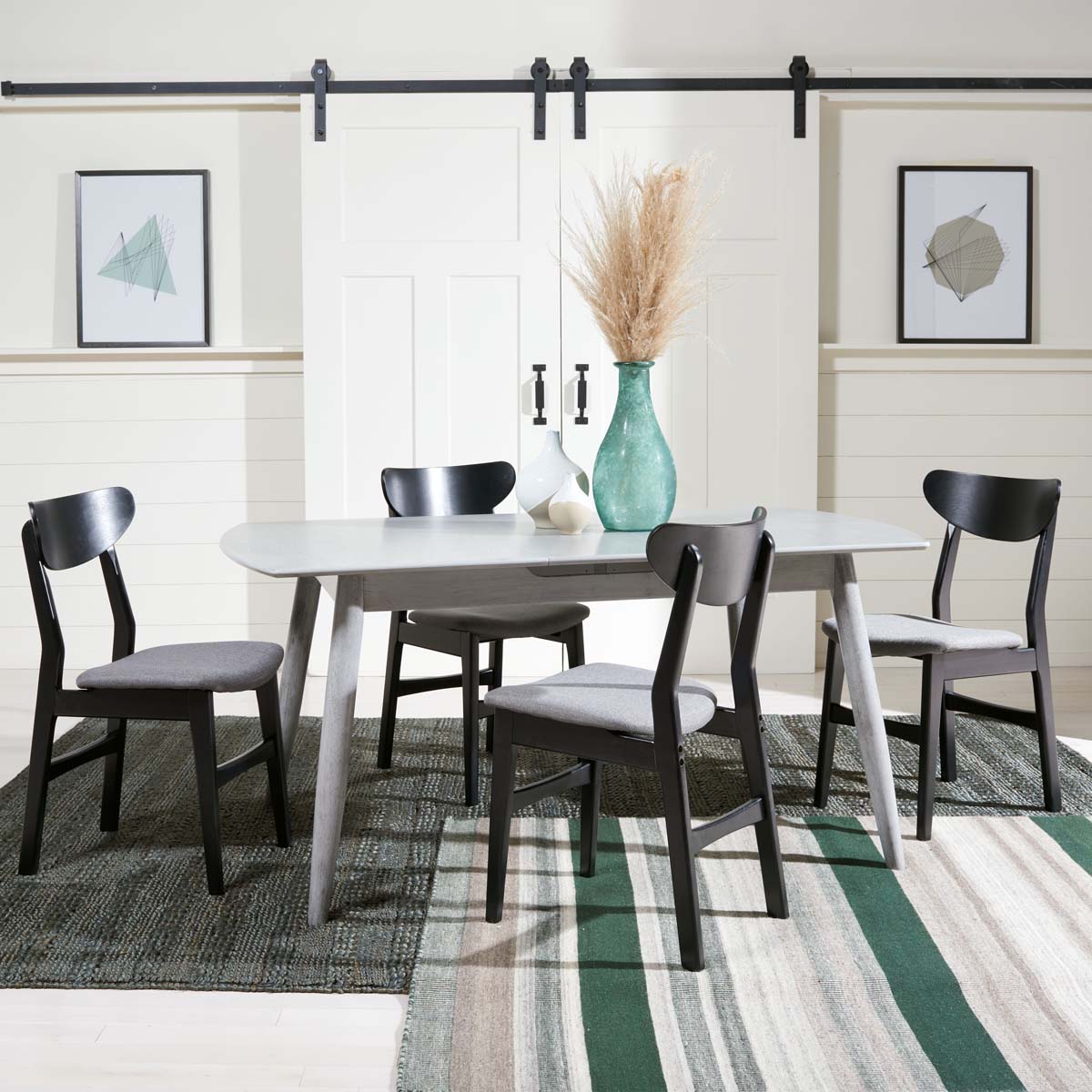 Safavieh Kyoga Auto Mechanism Extension Dining Table , DTB1400 - Dark Grey