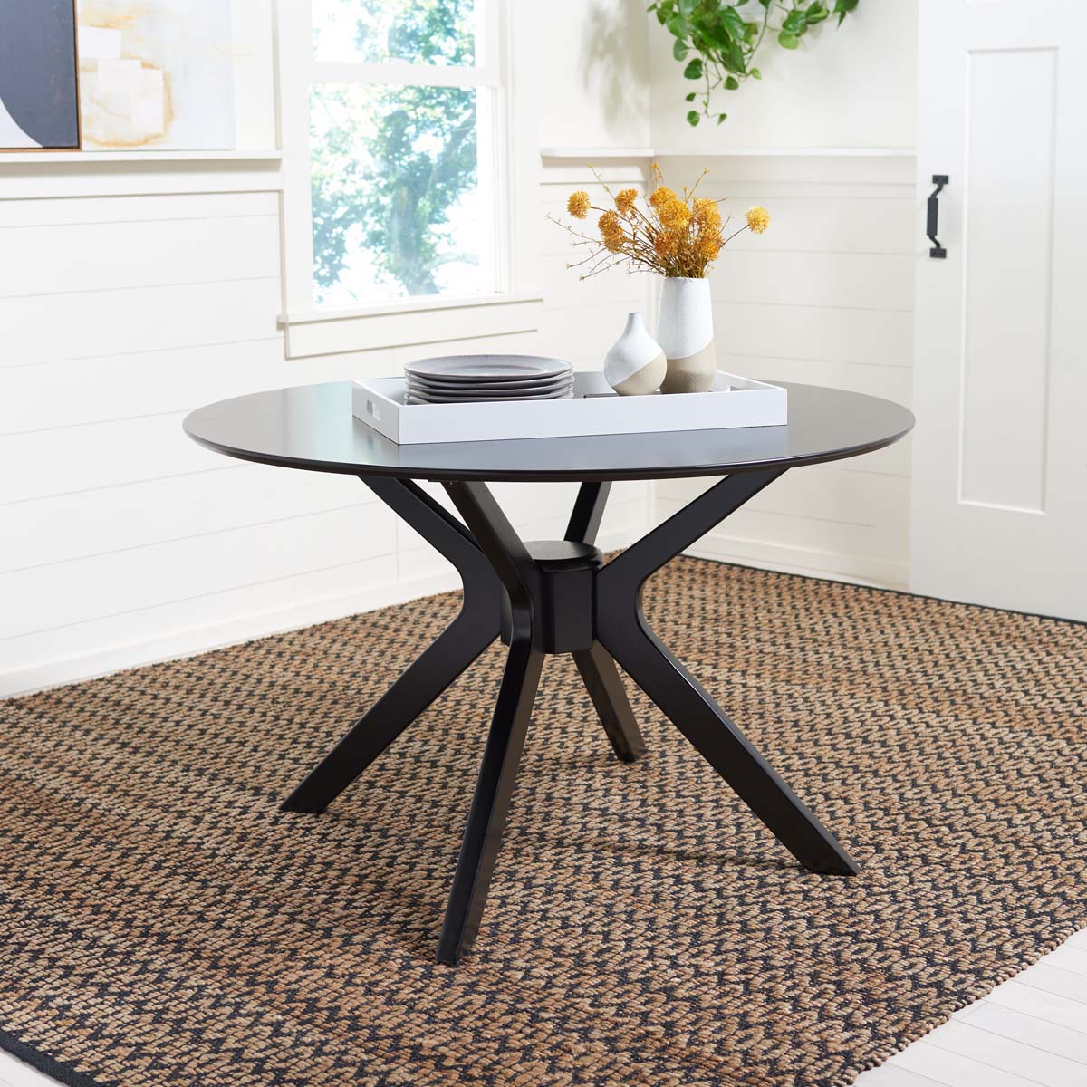 Safavieh Nicolai Round Dining Table , DTB1405 - Matte / Black