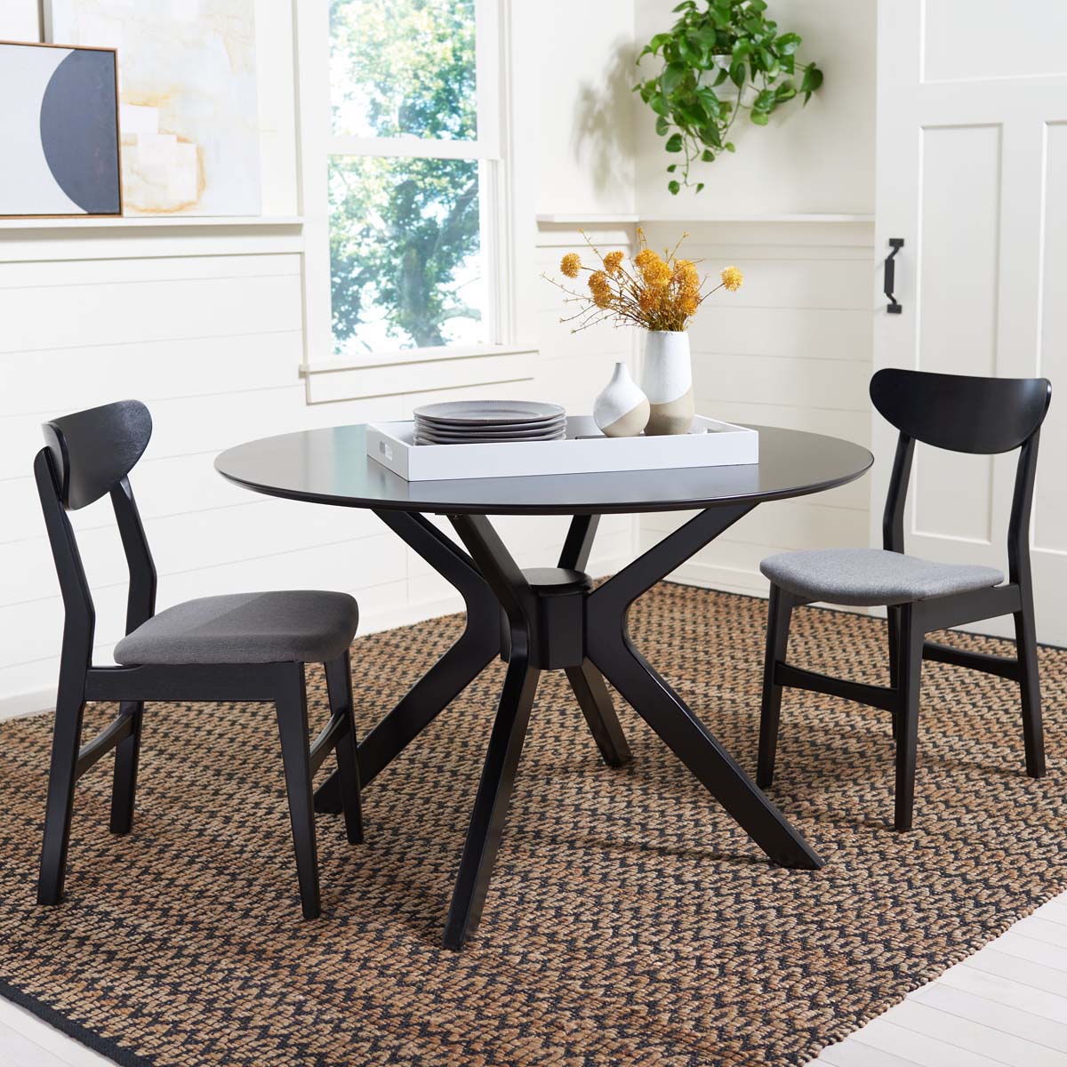 Safavieh Nicolai Round Dining Table , DTB1405 - Matte / Black